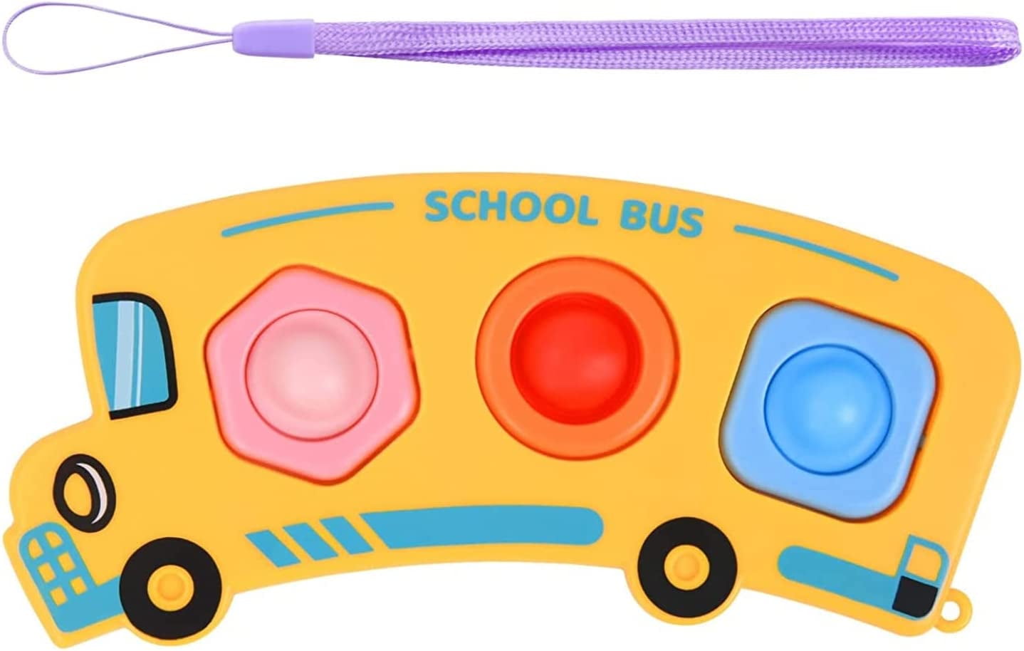 GFH Bus Shape Bubble Popping Sensory Toy, Silicone Push Bubble Toy