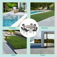 thumbnail image 4 of Sonerlic 7 Pieces Dining Table Set Outdoor Steel and Textilene Furniture Set, HIPS Material Tabletop for Balcony, Porch and Backyard,Taupe, 4 of 5