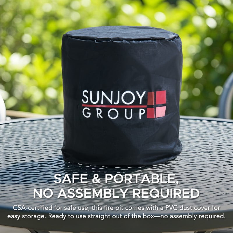 Sunjoy Foyer de Table Sans Fumée monté en Bas ,Feu de Camp de camping en plein air, deux flammes réglables