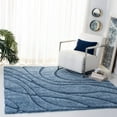 thumbnail image 3 of SAFAVIEH Florida Tamzen Abstract Shag Area Rug, Light Blue/Blue, 9'6" x 13', 3 of 11