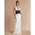 thumbnail image 3 of White Halter Neck Lace-Trimmed Backless Maxi Dress For Evening, Parties, And Summer Events, 3 of 7