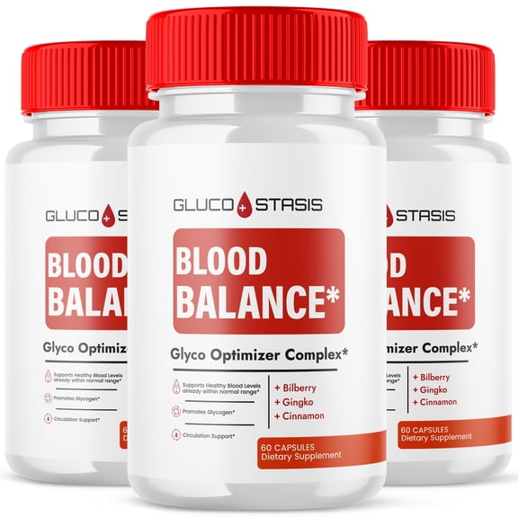 Gluco Stasis Blood Balance Support Pills Advanced Formula Vitamin Supplement GlucoStasis 180 Capsules