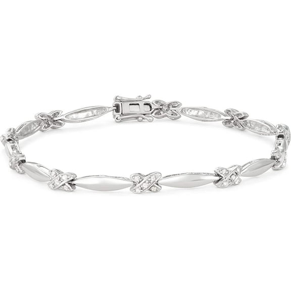 MyDiamondBox Sterling Silver 1/2CTTW Diamond Bracelet - For Women and Girls