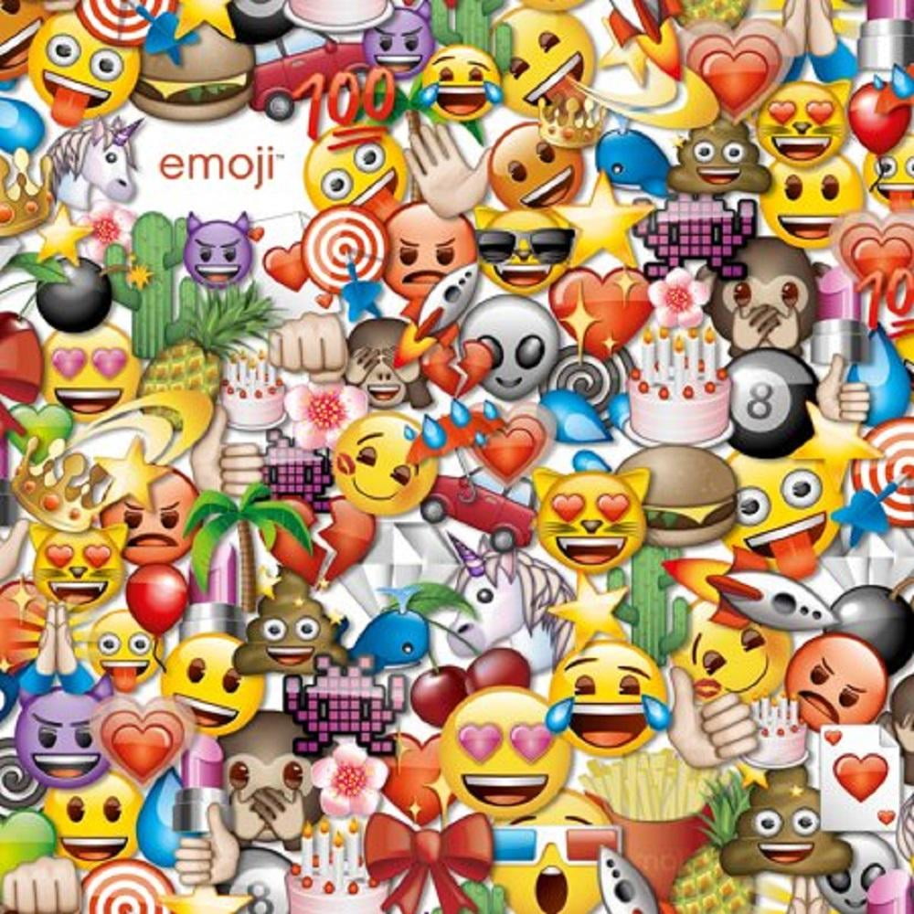 Emoji White Cotton Fabric