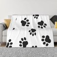 Animal Paw Print Flannel Blanket Soft Lightweight Plush Fuzzy Cozy