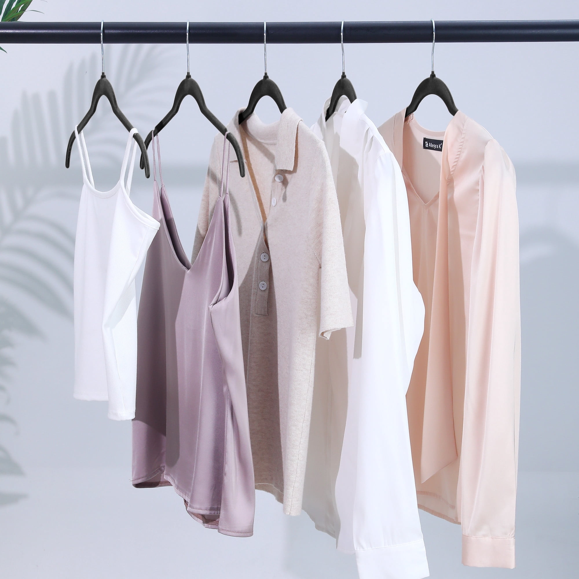 Unique Bargains Velvet Non-Slip Durable Space Saving Clothes Hangers 20 Packs Black