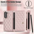 thumbnail image 3 of Dteck for Samsung Galaxy Z Fold 6 Wallet Case with S Pen Holder & Crossbody Lanyard Strap & Wrist Strip, Shockproof Stylish Protective Cover for Galaxy Z Fold 6,Rosegold, 3 of 7