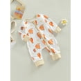 thumbnail image 3 of Faithtur Combinaison Bébé Printemps Automne, Cartoon Cow Tête/tournesol Imprimé Manches Longues Col Rond Fermeture Éclair, 3 of 9
