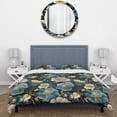 thumbnail image 3 of Designart "Contemporary Floral Innovations I" Beige Floral Bedding Covert Set - Cottage Bed Set With 2 Shams, 3 of 5