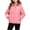 Pink, variant on Iyufng Children's Fleece Lined Hooded Puffer Jackets Cute Bear Print Zip Up Warm Winter Coat with Side Pockets