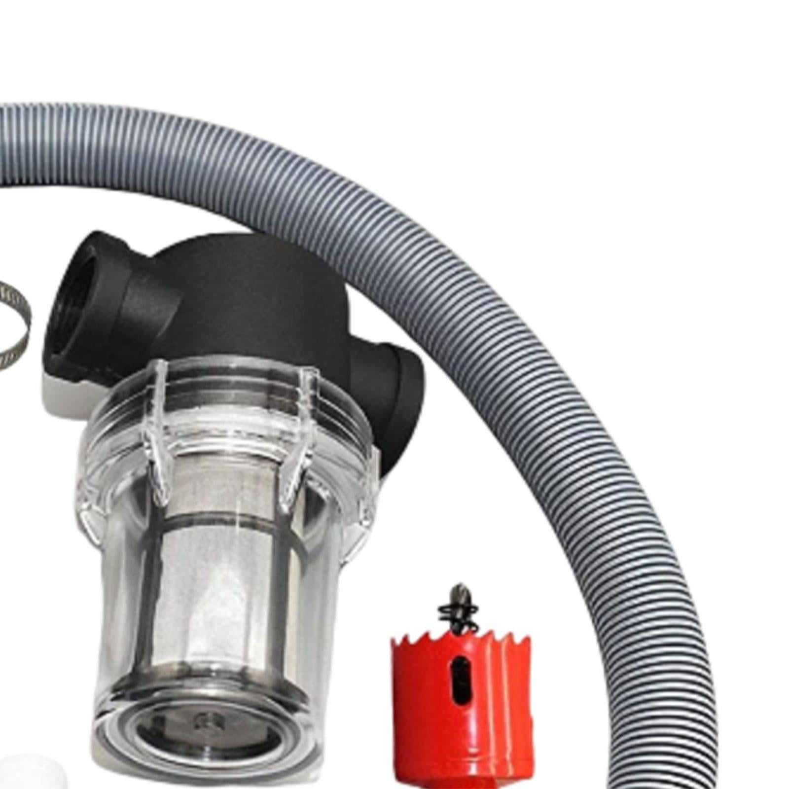 Vensio -Universal Rainwater Collection System for Downspouts, 3/4 Inch Female Thread Rain Barrel Diverter and Collector with Integrated Filter and Hose, PVC Set