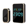 thumbnail image 2 of Pgyong Électronique Liquidation Sonnette Sans Fil Auto-Générante Humidité/horloge Intégrée Sonnette Intelligente pour Appelant, Étanche IP44, 2 of 7
