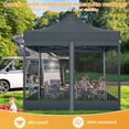 thumbnail image 4 of COBIZI 10x10 Heavy Duty Pop up Canopy with Mosquito Net, Instant Outdoor Shelter Tent with Mesh Sidewalls for Party, Backyard, Camping, Gray, 4 of 11