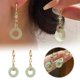 thumbnail image 1 of Estilo Medieval de la Paz Hebilla de imitación de calcedonia Pendientes para las mujeres Pendientes de estilo largo y versátil Pendientes de luz, 1 of 7