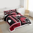 thumbnail image 3 of jejeloiu Rugby City Silhouette Full Size Comforter Sets,Red Black Bedding Sets For Boys Kids Reversible 3 Pieces, 3 of 8