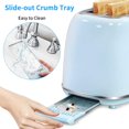 thumbnail image 3 of Keenstone Retro 2 Slice Toaster Stainless Steel ,with Bagel, Cancel, Defrost Fuction and Extra Wide Slots Toasters, 6 Shade Settings,Removable Crumb Tray, Blue, 3 of 7