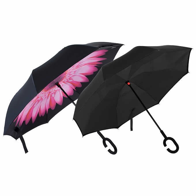 Reversible Stick Umbrella Black and Pink, 2pack Walmart Canada