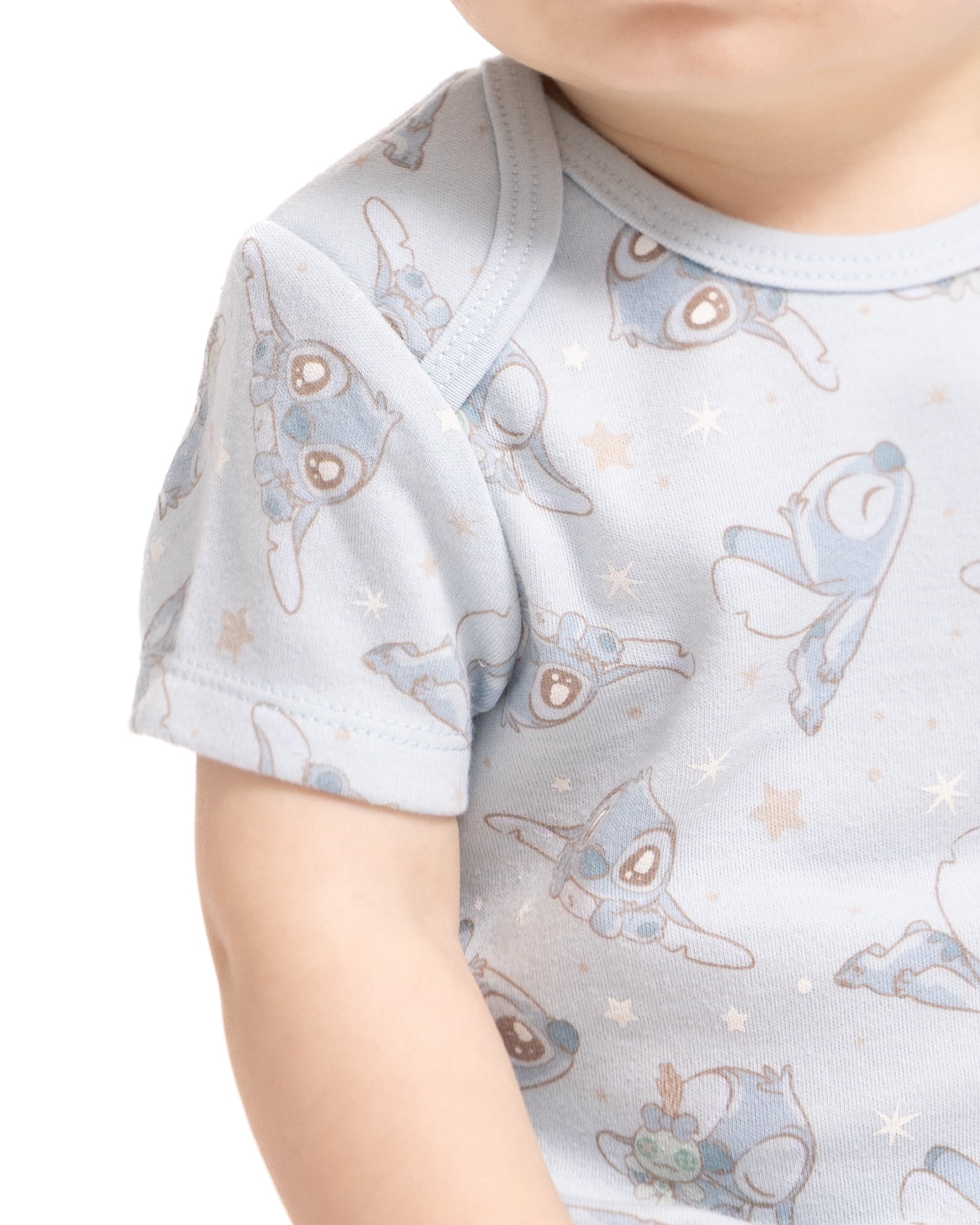 Disney Baby Wishes + Dreams Stitch Bodysuits with Short Sleeves, 3-Pack, Sizes Newborn-18M