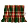 thumbnail image 2 of Green Tartan With Red And Cream Crossbars, Cozy Flannel Blanket with Traditional Tartan Plaid Print, Housewarming Gift for Traditional Plaid Enthusiasts, Home Decor for Bedroom and Living Room, 2 of 7