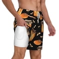 thumbnail image 3 of Picia Bee and Honey pattern Mens Swim Trunks with Compression Liner Stretch Beach Shorts Quick Dry with Zipper Pockets No-Chafing Board Shorts-Large, 3 of 9