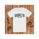 thumbnail image 1 of 1pc Vintage Brooklyn New York Print T-Shirt for Women, 100% Cotton Knit Fabric, Crew Neck, Short Sleeve, Geometric Pattern, Regular Length, Summer Casual Tee, 1 of 6