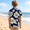 thumbnail image 3 of Sentuca Kids Boys Shirts Short Sleeve Casual Button-down Shirts for Beach Hawaiian Vacation Summer Clothes Size 14-15 Years, 3 of 7