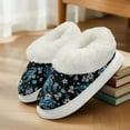 thumbnail image 6 of POLERO Fuzzy Platform Slippers for Women with Sea Turtle Plumeria Floral Print Comfortable Women's House Slippers Cozy Gifts, Size 7-8, 6 of 7