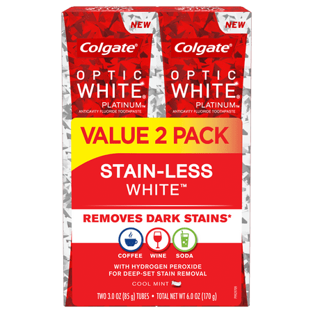 Colgate Optic White Stainless White Toothpaste - 3 ounce, 2 Pack