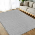 thumbnail image 4 of Gray 6x9 Area Rugs, Farmhouse Burlap Solid Grey Color Modern Linen Texture Non-Skid Rubber Backing Large Rectangle Rugs - Living Room Bedroom Home Office, Indoor Floor Mat Carpets Washable Rug, 4 of 9