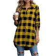 thumbnail image 7 of Jacket for Women Baeitkot Relaxed Fit Plaid Shacket Button Down Lapel Tops Lightweight Casual Outwear with Pockets, 7 of 7