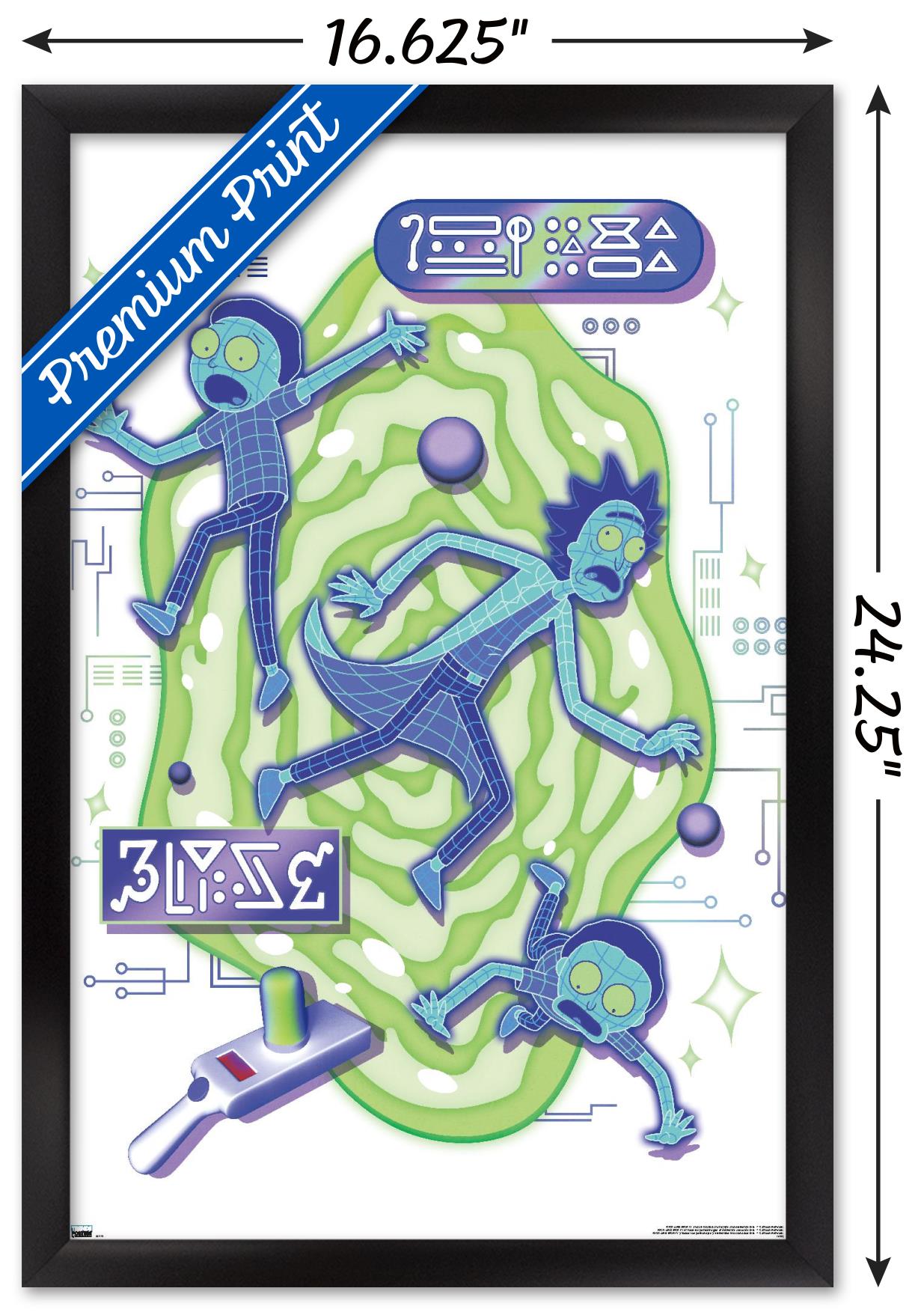 Rick and Morty - Portal Vaporick Wall Poster, 14.725" x 22.375" Framed