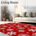 thumbnail image 2 of ODIKA 4'x6' Machine Washable Non-Slip Area Rug, Enchanted Frosty Celebration Artistic High Traffic Rug, Red, 509462, 2 of 7