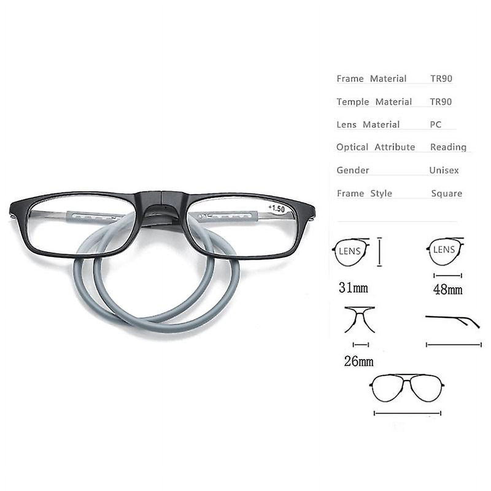 High quality magnetic absorption reading glasses hanging neck funky readers glasses 1.50 Walmart