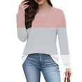 thumbnail image 6 of ylioge S-5X Plus Size Womens V Neck Sweatshirts Long Sleeve Shirts Casual Color Block Pullover Comfortable Athletic Workout Sweatshirt Tops, 6 of 7