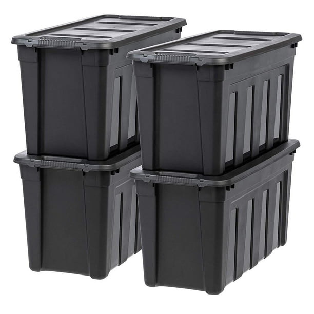 IRIS USA 31 Gallon Stackable Storage Containers with EasyGrip Handles, Durable Plastic Totes