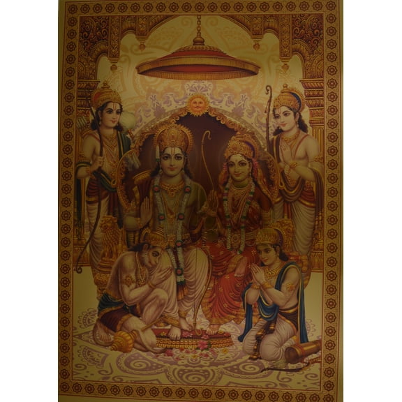 Shree Ram Family Religious Poster Picture Size 8.5" x 12 unframed