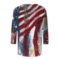 thumbnail image 4 of Fmbrln Womens Plus Size Independence Day 3/4 Sleeve Tops Fashion Casual Crew Neck Loose Comfy T-Shirts Patriotic Tees, 4 of 5