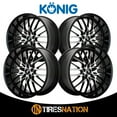 thumbnail image 3 of 17x7 Konig 16MB Lace Gloss Black W/Machined Face Wheel 4x100 (40mm), 3 of 5