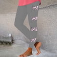 thumbnail image 6 of Feancey Womens Holiday Leggings Tummy Control Valentines Day Workout Yoga Pants Soft Novelty Heart Letter Print High Waisted Tights Casual Sport Pant Gray XL, 6 of 7
