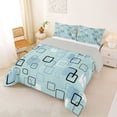 thumbnail image 3 of Castle Fairy Abstract Square Full Size Comforter Sets 3-Piece,Minimalism Frame Shape Bedding Comforter Set,Sky Blue Pale Cyan,Reversible,1 Comforter and 2 Pillowcases, 3 of 6