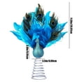 thumbnail image 3 of YujiCraft Christmas Tree Topper, 12-Inch Peacock Ornament with Faux Feather Glitter Blue Embellishments for Indoor and Outdoor Christmas Tree Decor, Holiday Home Decoration and Festive Ornaments,, 3 of 5