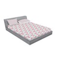 thumbnail image 2 of Ambesonne 4th of July Fitted Sheet & Pillow Sham Set, Free World, Calking, Pale Blue Red Blue, 2 of 2
