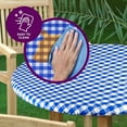 thumbnail image 5 of Sorfey Round Picnic Table Cover Checkered Fitted Tablecloth, Blue 42" x 42", 5 of 6