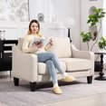 thumbnail image 2 of HOMCOM Causeuse, Canapé en Lin avec Ressorts Ensachés, Beige, 2 of 10