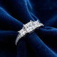 thumbnail image 5 of Pompeii 1 1/10ct Princess Cut Diamond Three Stone Engagement Ring 14K White Gold (G/H,I1), 5 of 6