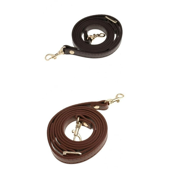 2x Brown 120cm Leather Handle Replacement DIY Purse