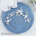 thumbnail image 2 of Crystal Pearl Hair Pins for Women, Tocado de Novia, Horquillas De Perlas Para El Pelo, Pasadores de Pelo de La Flor de La Boda CrystalPearl Tocado de Novia Accesorios para El Cabello, 2 of 4