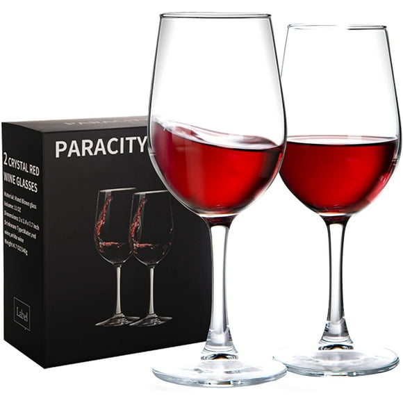 Wine Glasses, christmas gift, Clear Glass, Long Stem Wine Glass for Red and White Wine - 10 OZ (Set of 2), Mother's Day Gift