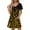 Yellow, variant on Women Boho Floral Print Sundress Casual Summer Short Sleeve V Neck A Line Swing Mini Dress with Pockets Daily Wear