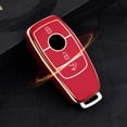 thumbnail image 4 of Funda para llave de coche adecuada para Mercedes Benz, funda para llave para Clase E Clase S Funda protectora de TPU (Golden Edge Red), 4 of 7